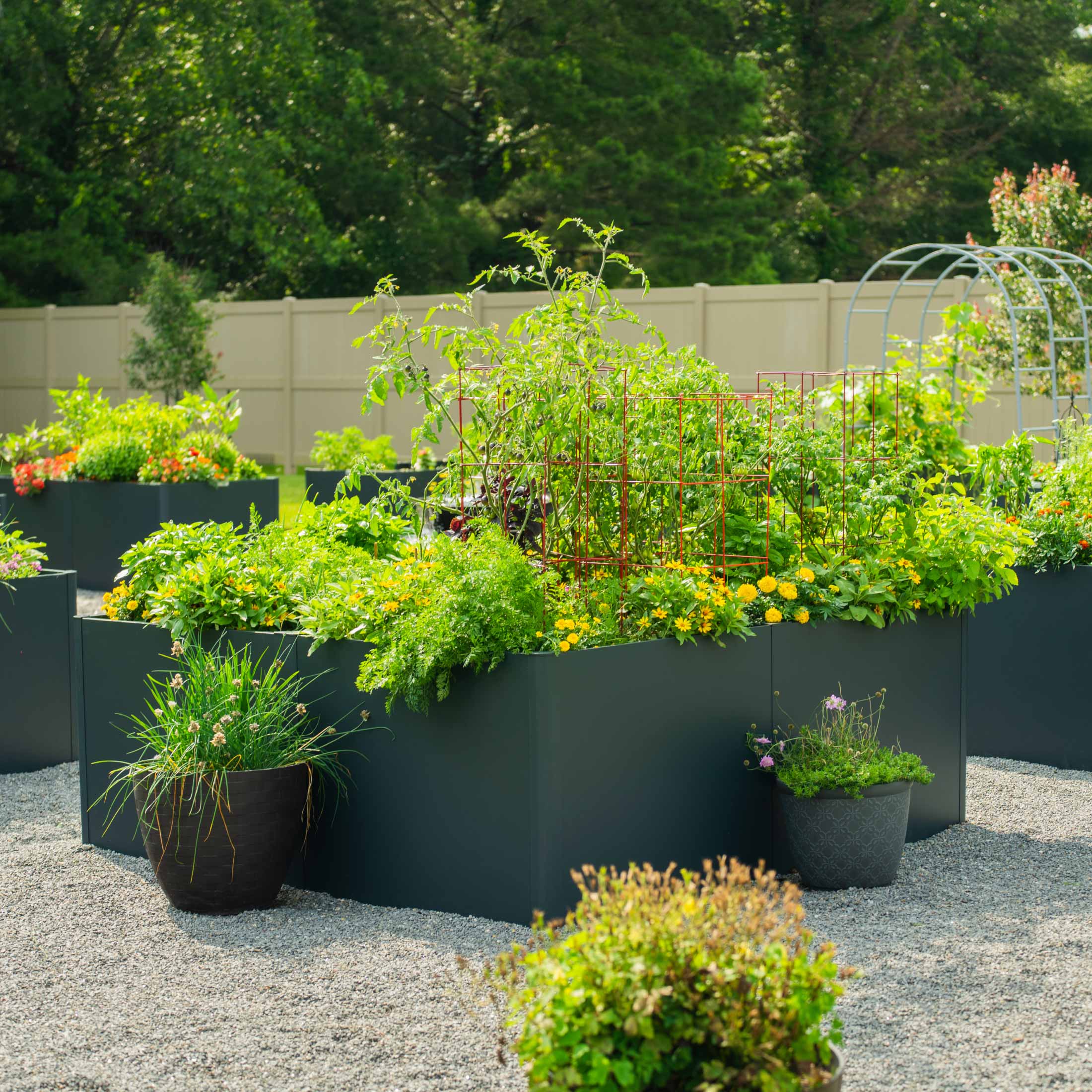 Greenhaus Gardening 83" × 83" Modern L-Shaped Raised Garden Bed