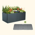Greenhaus Gardening 42" × 83" Modern Metal Raised Garden Bed with Floor