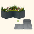 Greenhaus Gardening 32-Inch Extra Tall L-Shaped Raised Garden Bed with Floor