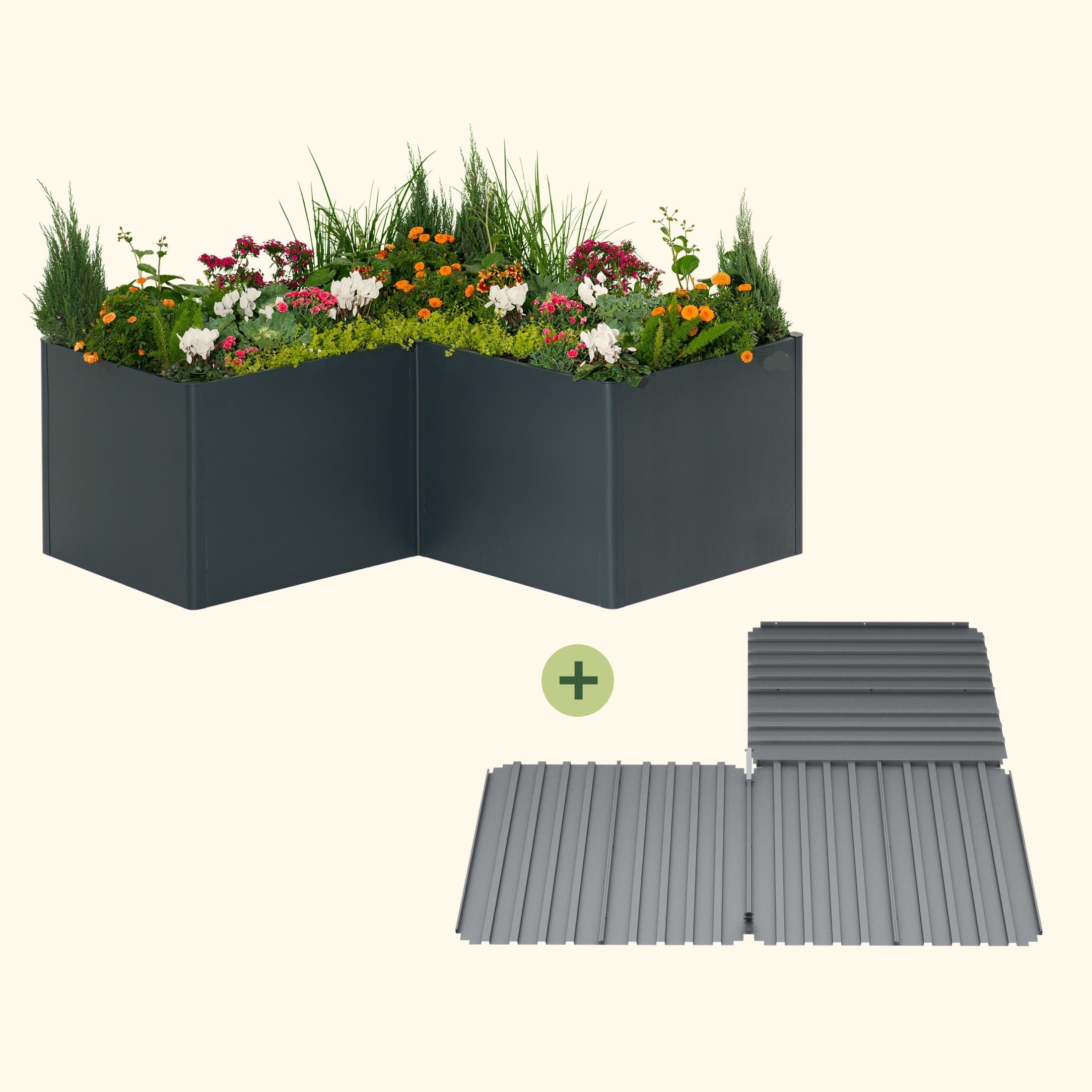 Greenhaus Gardening 32-Inch Extra Tall L-Shaped Raised Garden Bed with Floor