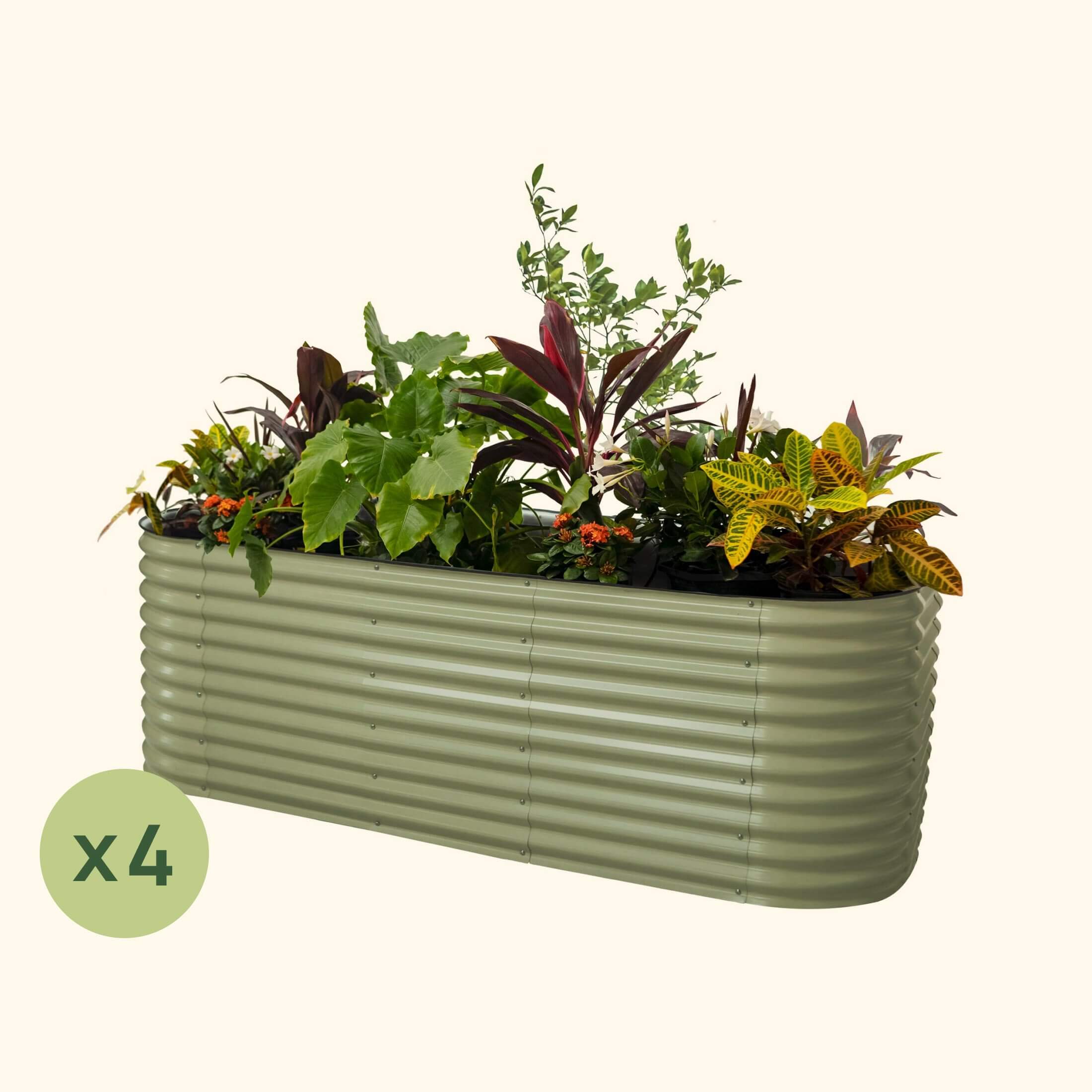 Greenhaus Gardening 4-Pack 32" Extra Tall 10-in-1 Jumbo Modular Metal Raised Garden Bed Kit