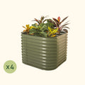 Greenhaus Gardening 4-Pack 32" Extra Tall 4-in-1 Modular Metal Raised Garden Bed Kit