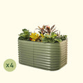 Greenhaus Gardening 4-Pack 32" Extra Tall 6-in-1 Medium Modular Metal Raised Garden Bed Kit