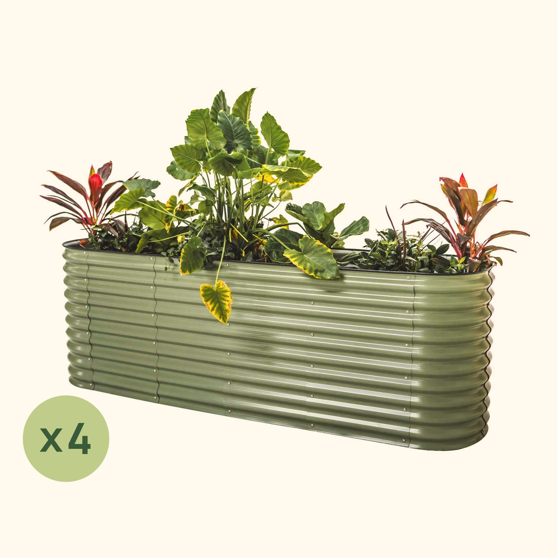 Greenhaus Gardening 4-Pack 32" Extra Tall 9-in-1 Large Modular Metal Raised Garden Bed Kit