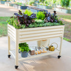 Greenhaus Gardening Elevated Garden Bed 2x4 with Wheels & Drainage Planter