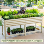 Greenhaus Gardening Elevated Garden Bed 2x6 with Wheels & Storage Raised Planter Box