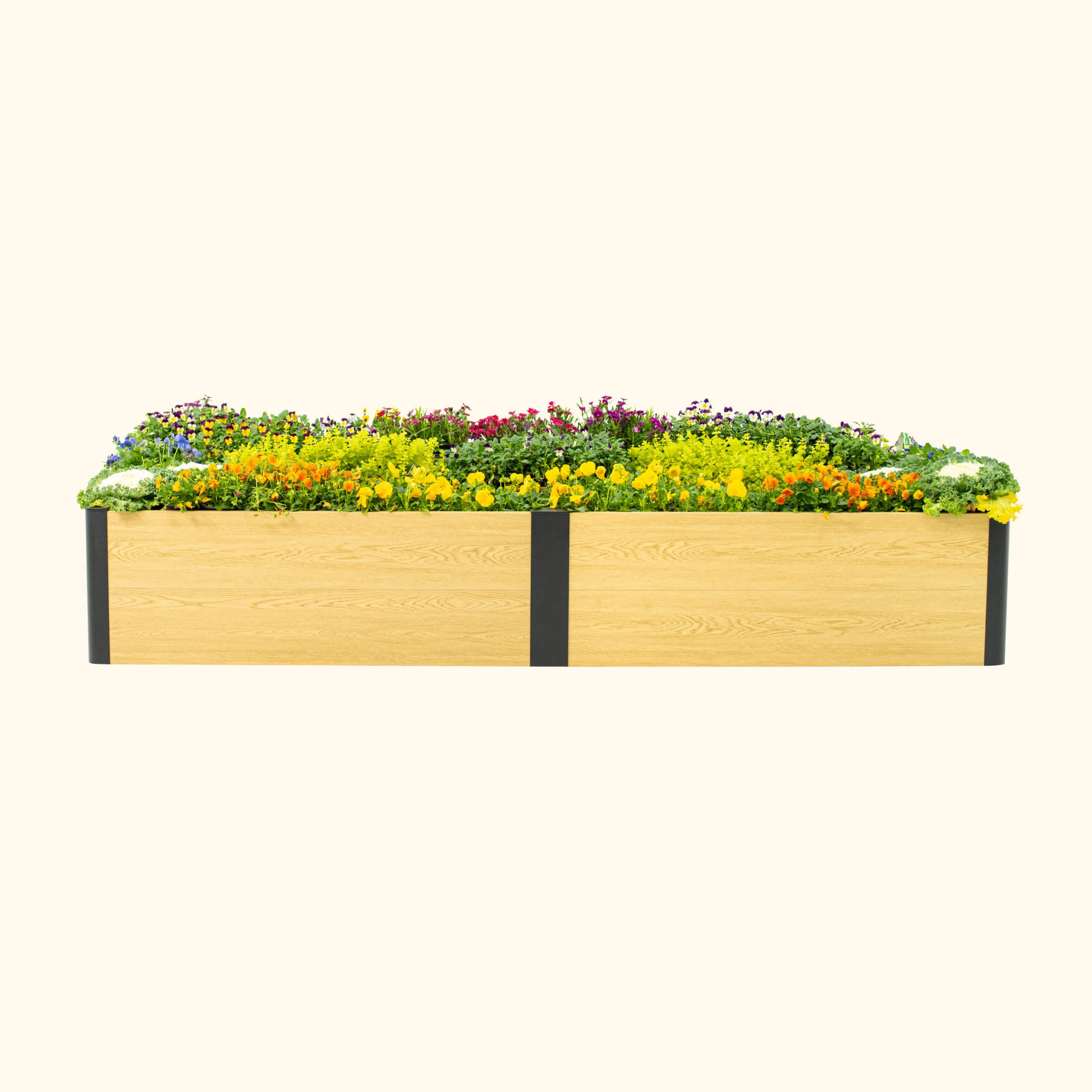 Greenhaus Gardening 16-Inch Tall Woodgrain Metal Raised Garden Bed