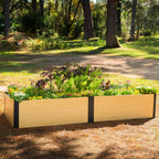 Greenhaus Gardening 16-Inch Tall Woodgrain Metal Raised Garden Bed