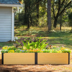 Greenhaus Gardening 16-Inch Tall Woodgrain Metal Raised Garden Bed