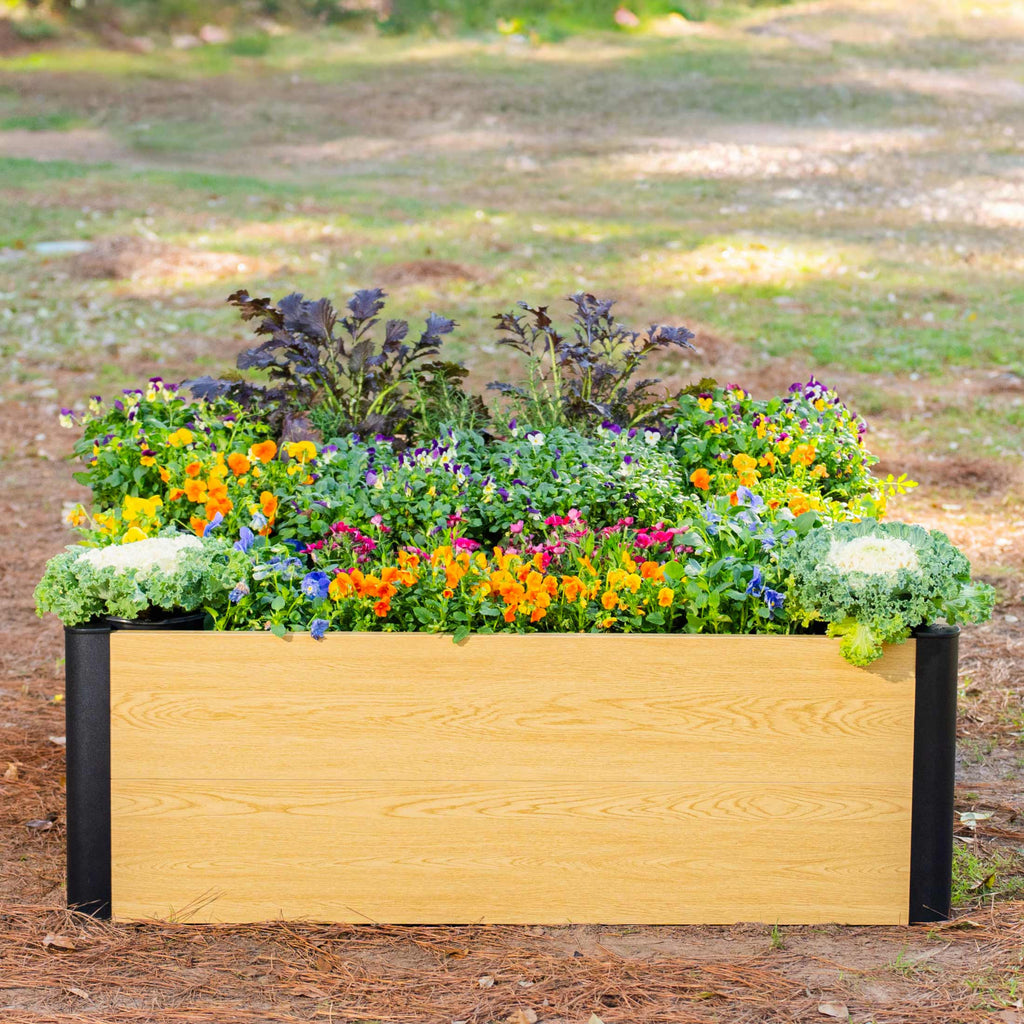 Greenhaus Gardening 4' × 4' EverGrove Woodgrain Raised Garden Bed