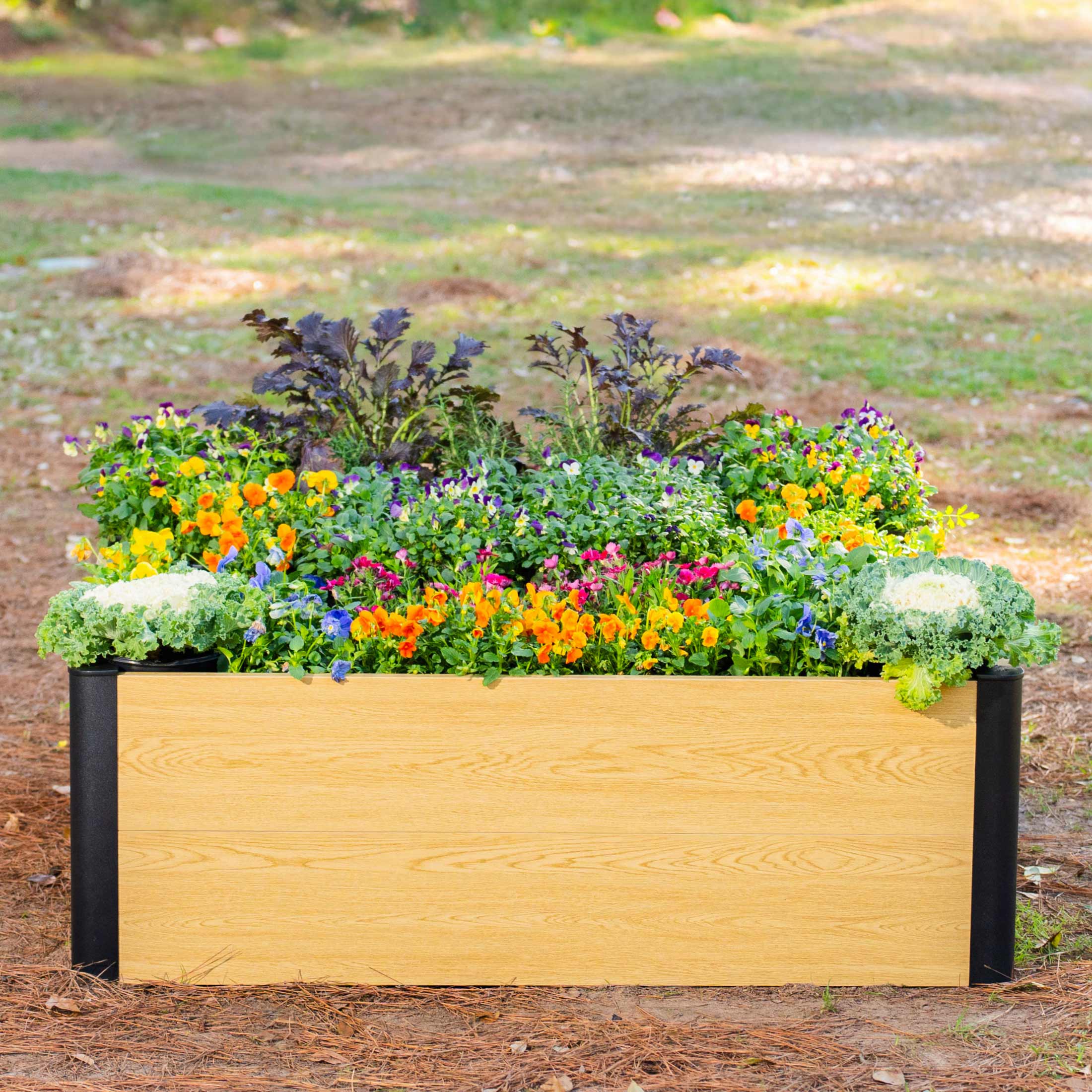 Greenhaus Gardening 4' × 4' EverGrove Woodgrain Raised Garden Bed