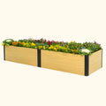 Greenhaus Gardening 16-Inch Tall Woodgrain Metal Raised Garden Bed