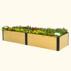 Greenhaus Gardening 16-Inch Tall Woodgrain Metal Raised Garden Bed