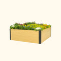 Greenhaus Gardening 16" Tall Woodgrain 4' x 4' Metal Raised Garden Bed