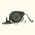 Greenhaus Gardening Retractable Garden Hose Reel Set with Spray Nozzle