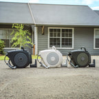 Greenhaus Gardening Retractable Garden Hose Reel Set with Spray Nozzle