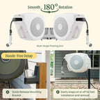 Greenhaus Gardening Retractable Hose Reel with Tangle-Free High-Flow Hose