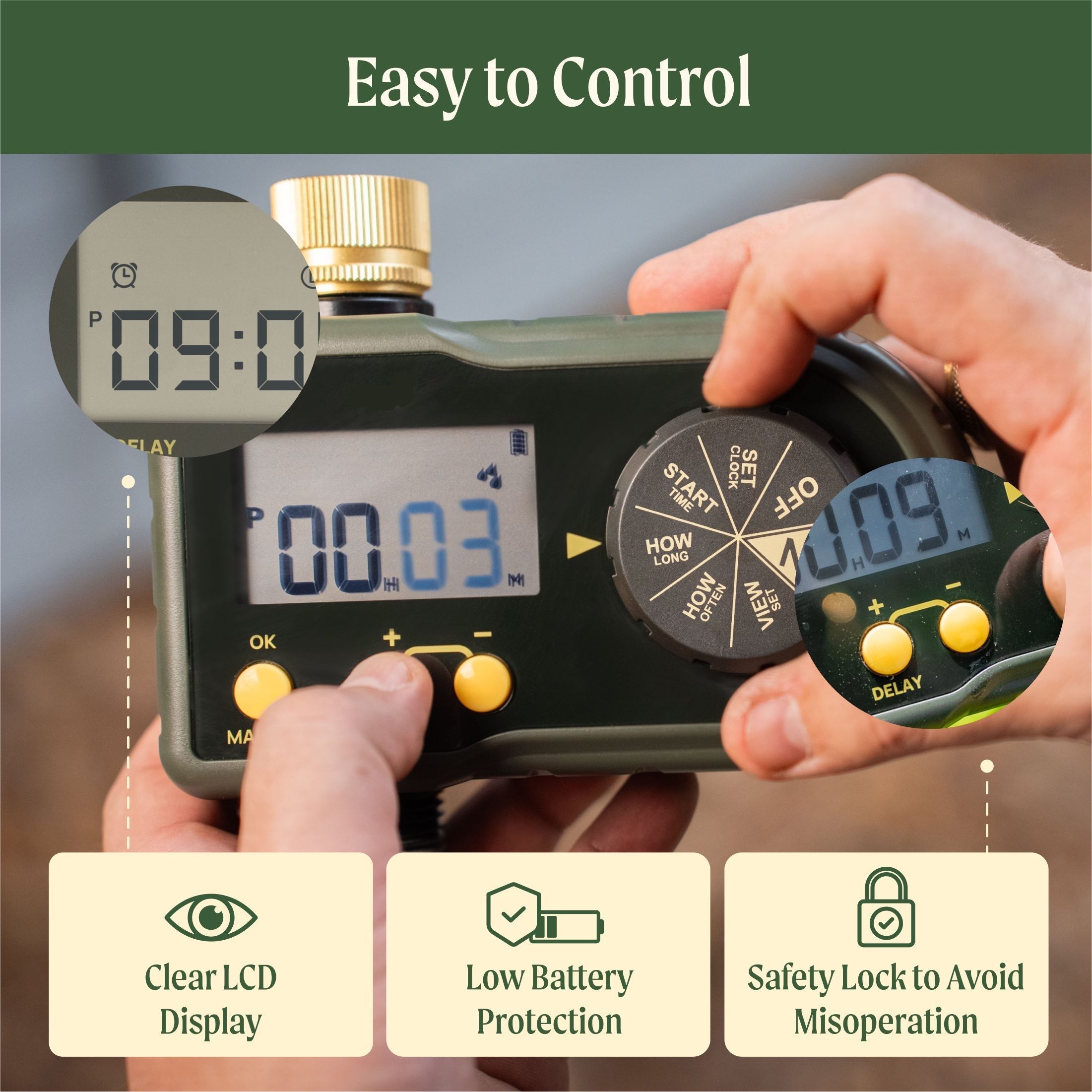 Greenhaus Gardening Automatic Irrigation Timer for Raised Bed Gardening Systems