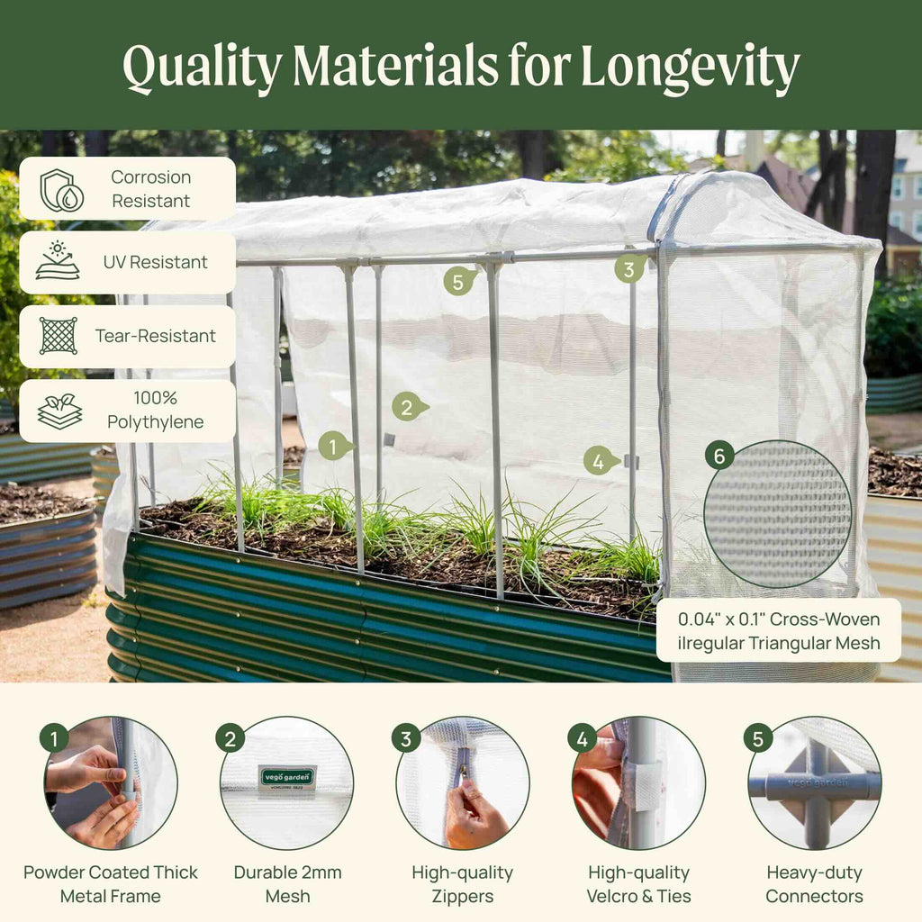 Greenhaus Gardening Raised Bed Insect Mesh Cover System