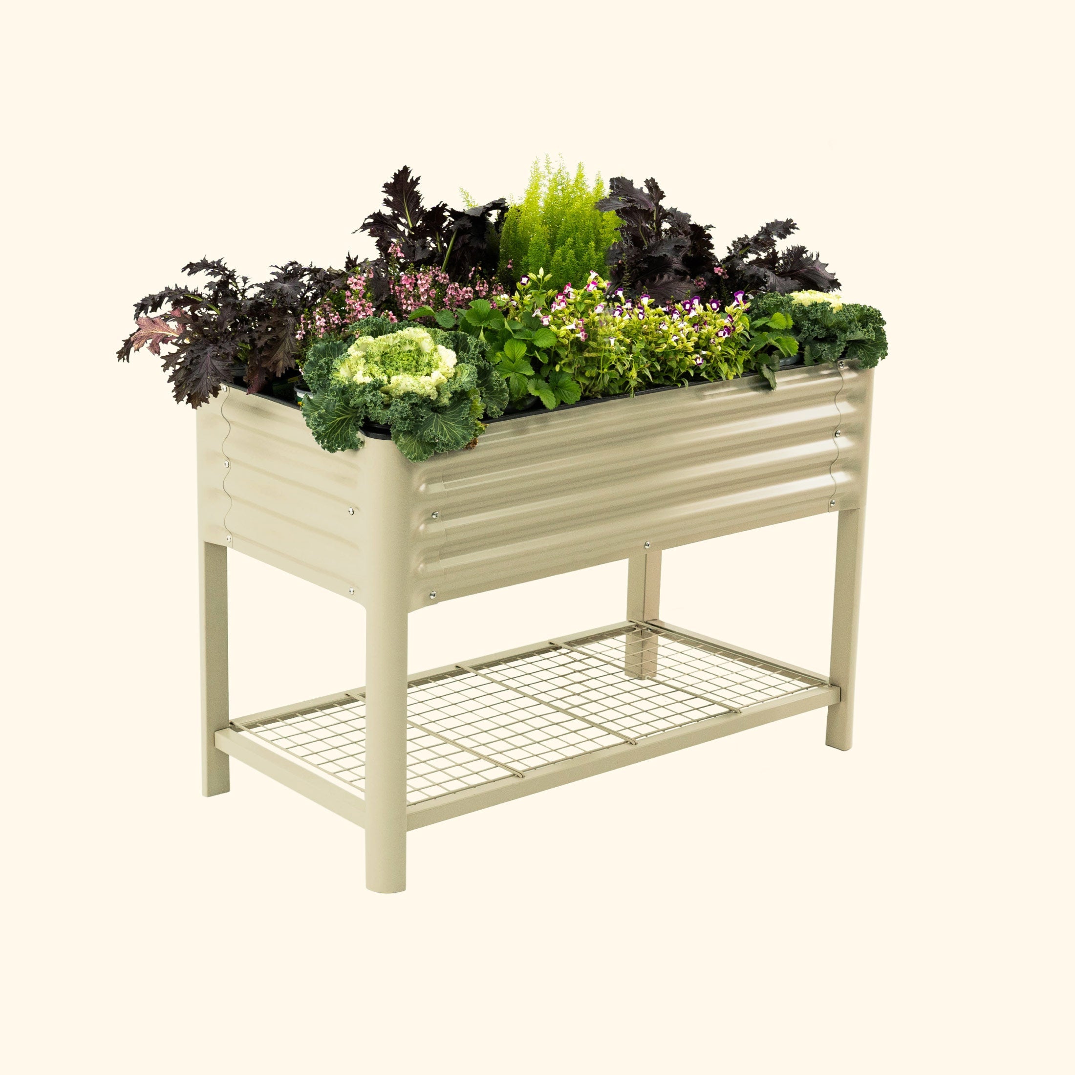 Greenhaus Gardening Elevated Garden Bed 2x4 with Wheels & Drainage Planter