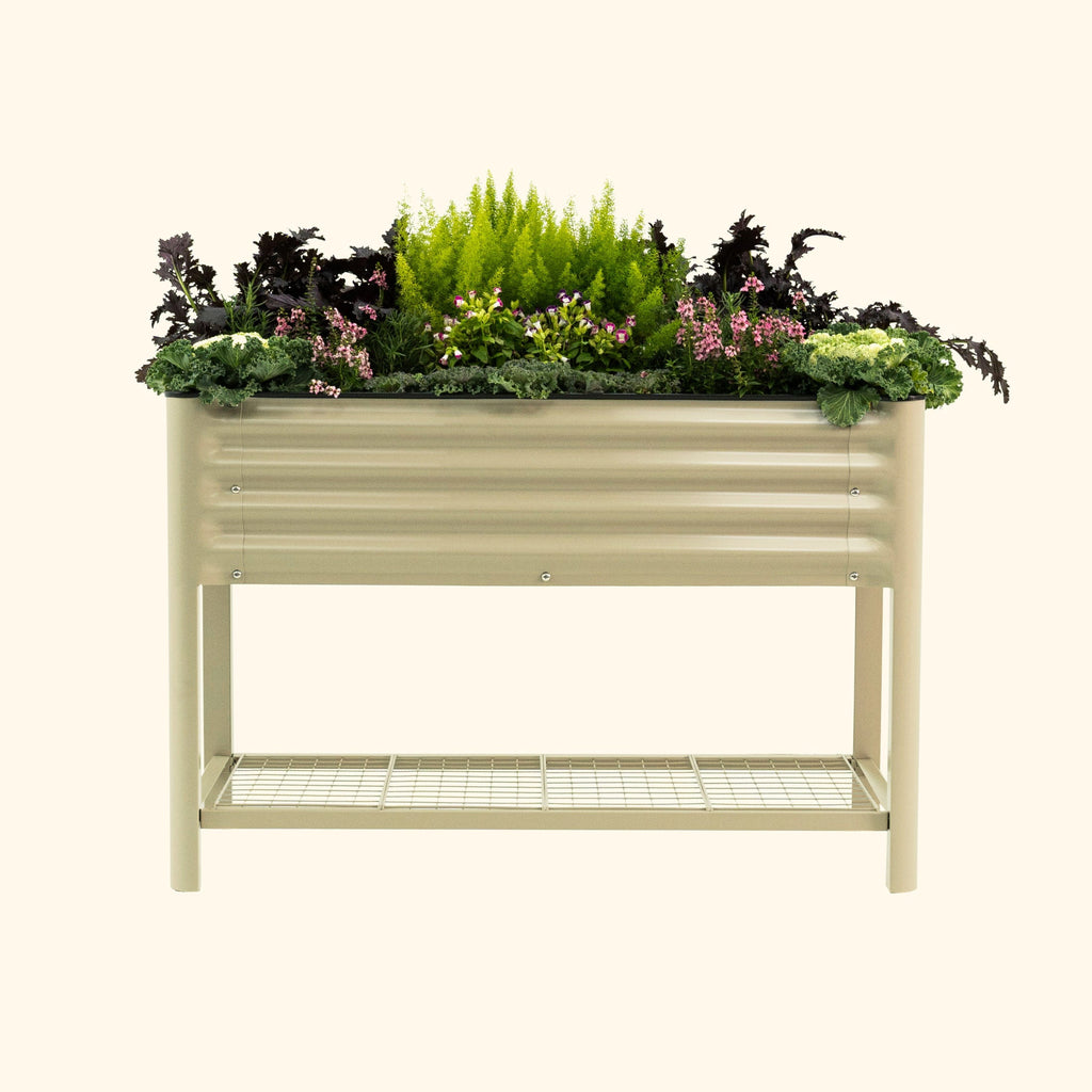 Greenhaus Gardening Elevated Garden Bed 2x4 with Wheels & Drainage Planter