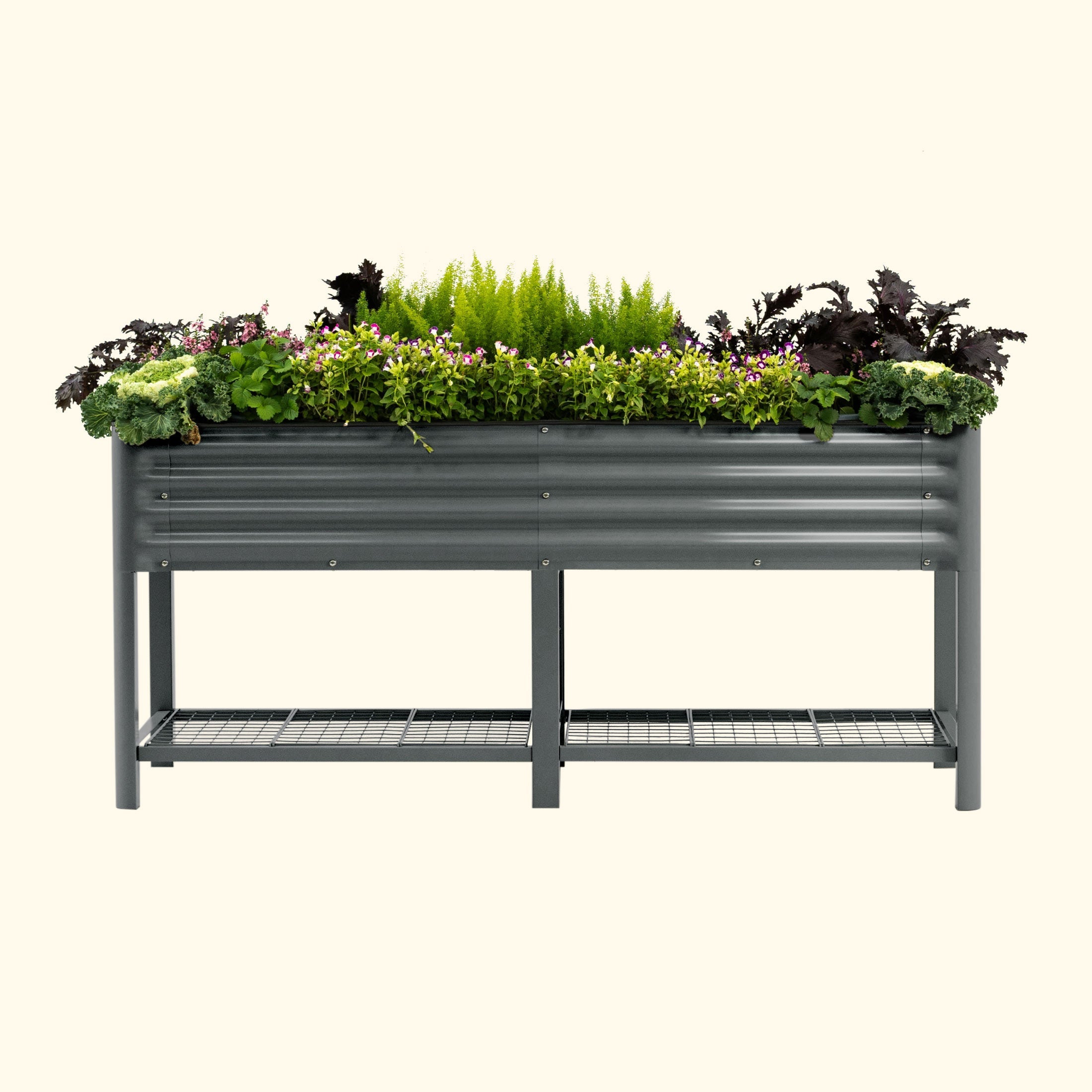 Greenhaus Gardening Elevated Garden Bed 2x6 with Wheels & Storage Raised Planter Box