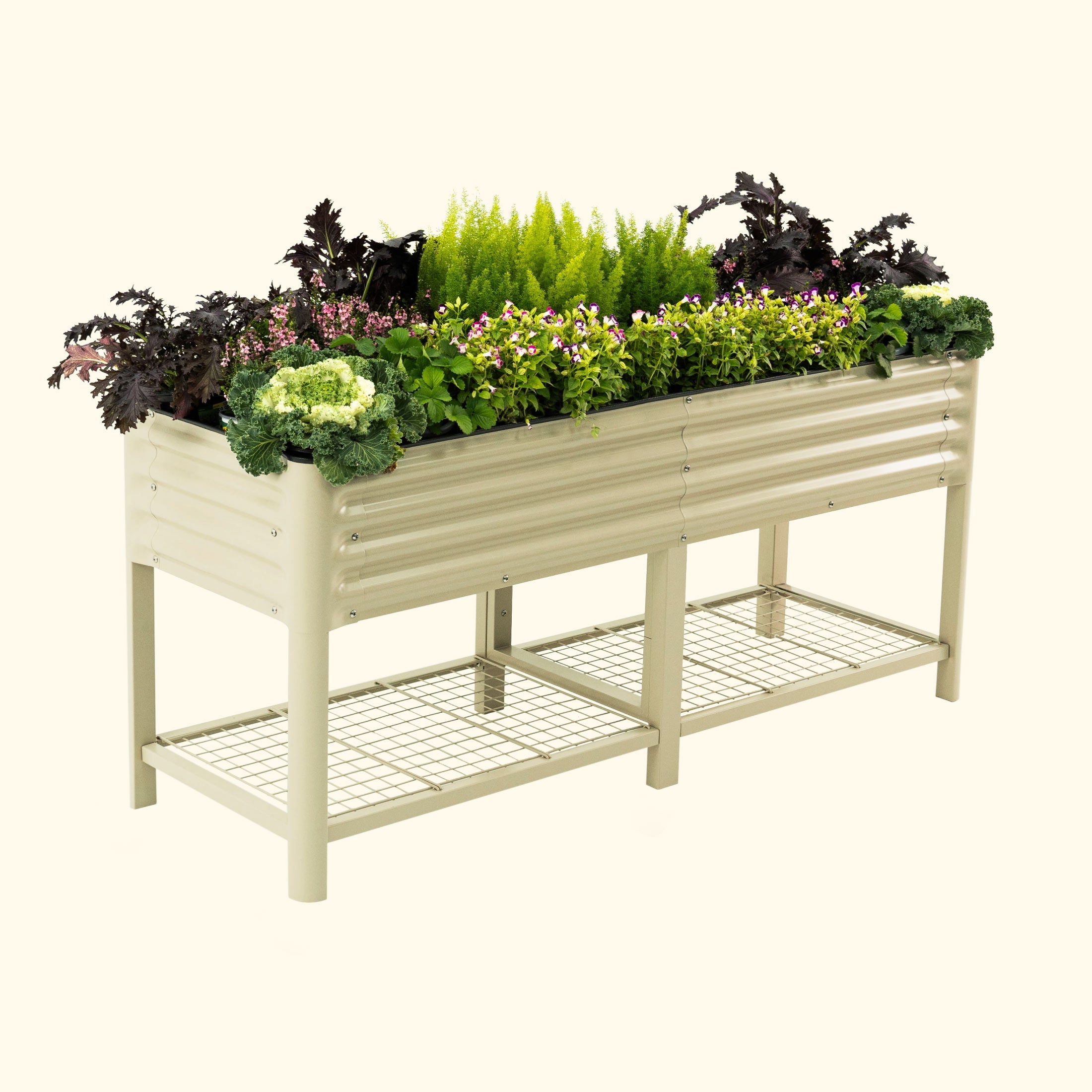 Greenhaus Gardening Elevated Garden Bed 2x6 with Wheels & Storage Raised Planter Box