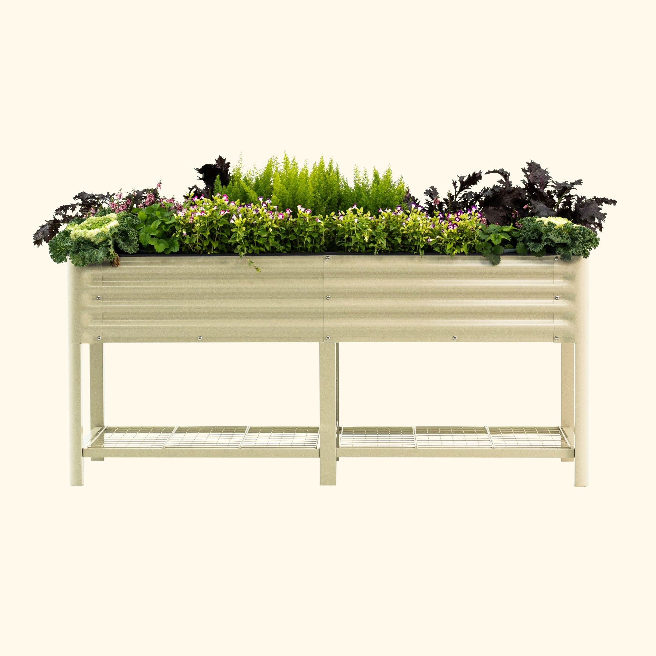 Greenhaus Gardening Elevated Garden Bed 2x6 with Wheels & Storage Raised Planter Box