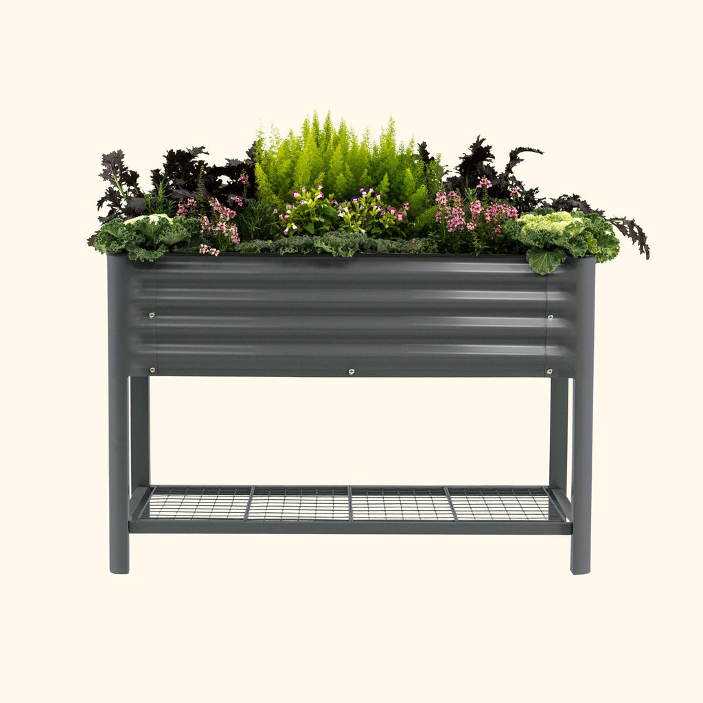 Greenhaus Gardening Elevated Garden Bed 2x4 with Wheels & Drainage Planter