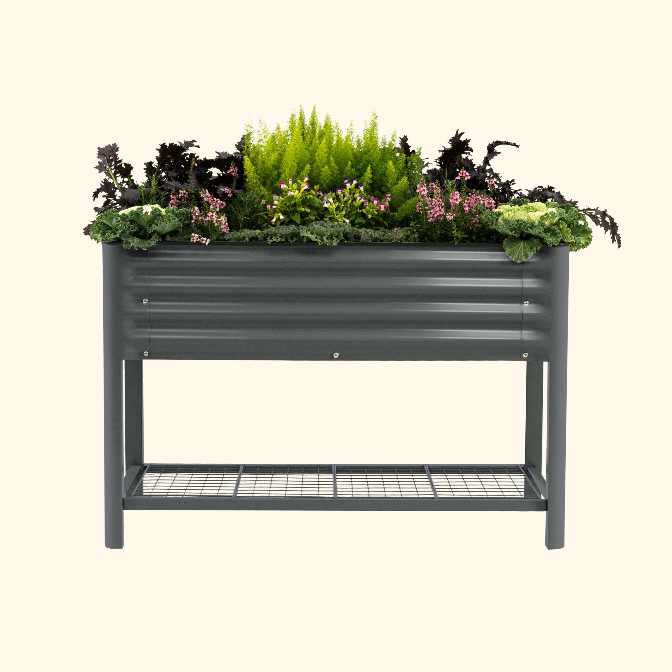 Greenhaus Gardening Elevated Garden Bed 2x4 with Wheels & Drainage Planter