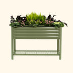 Greenhaus Gardening Elevated Garden Bed 2x4 with Wheels & Drainage Planter