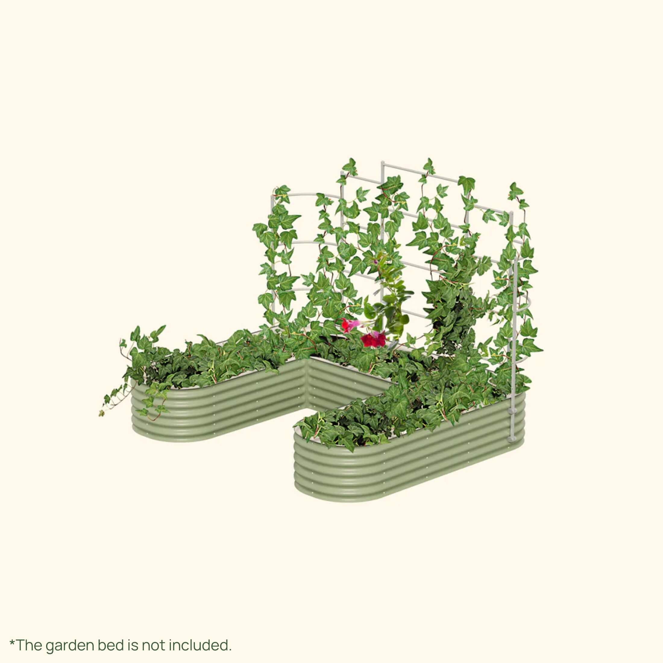 Greenhaus Gardening Metal Garden Trellis for Raised Beds, Outdoor Plant Support