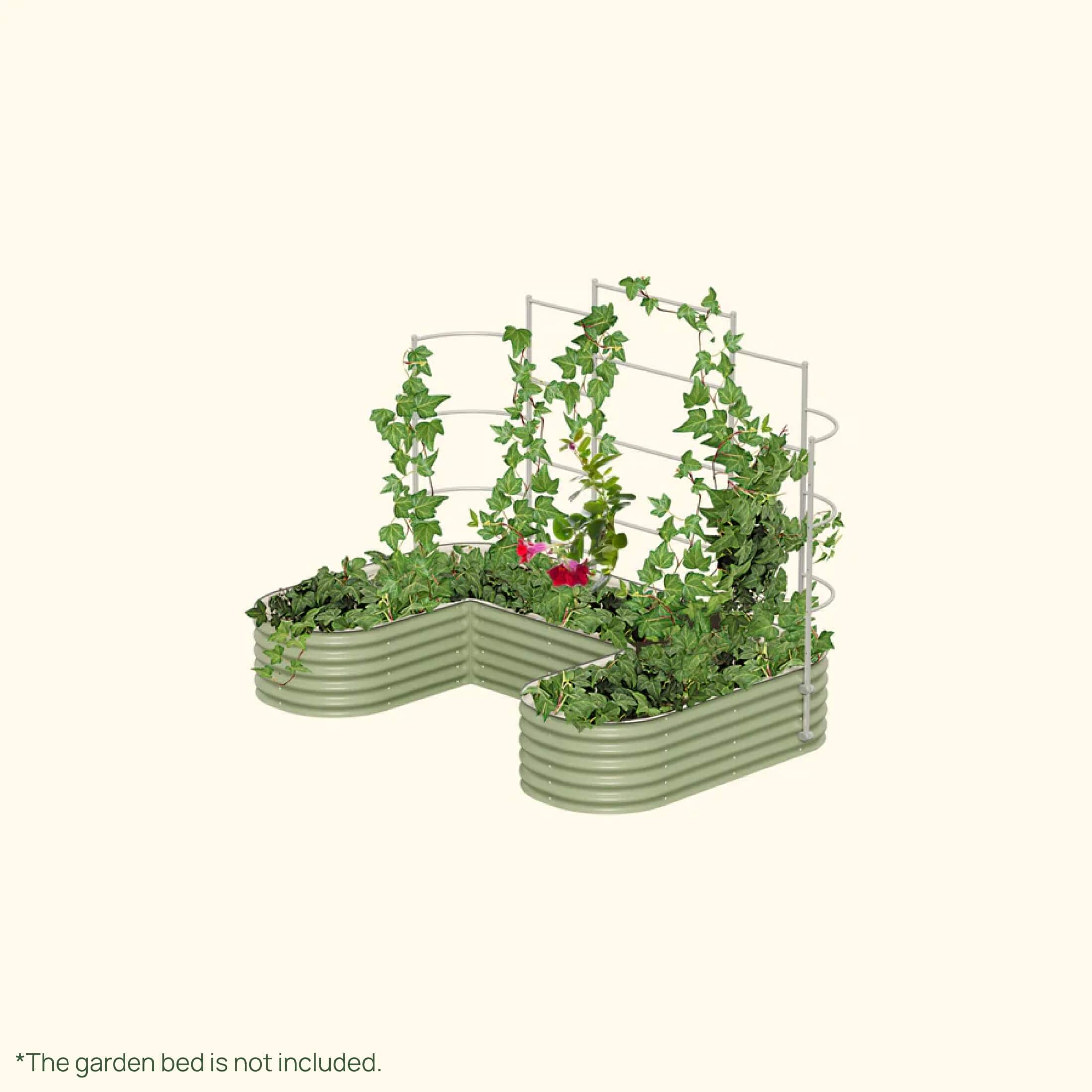 Greenhaus Gardening Metal Garden Trellis for Raised Beds, Outdoor Plant Support